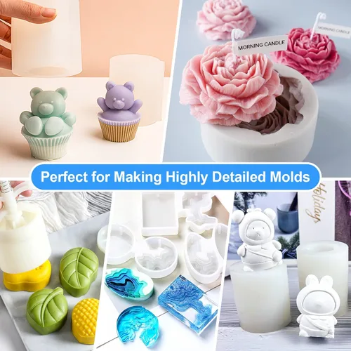 Miniatura 6 de Kit de fabricación de moldes de silicona, gel de sílice líquido elástico 15A de 22 onzas para moldear moldes de resina y moldes de velas y jabón