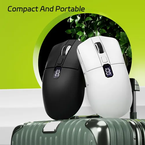 Miniatura 7 de Uciefy Ratón inalámbrico Bluetooth, triple modo (2.4G+BT5.0+BT5.1), mouse Bluetooth LED, USB C recargable con pantalla LED, ratones de computadora