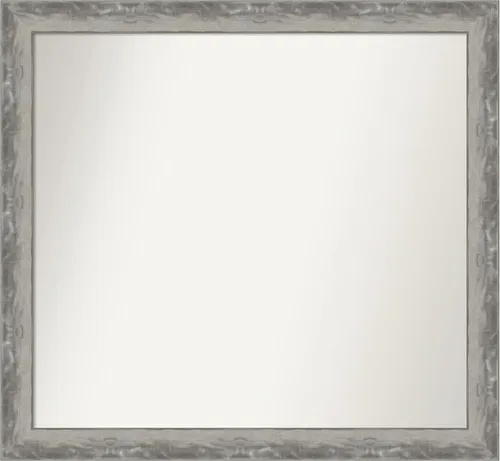 Miniatura 226 de Amanti Art Espejo de baño plateado para sobre el fregadero, 24 x 24 pulgadas, espejo cuadrado de peltre forjado a medida, marco de madera casual
