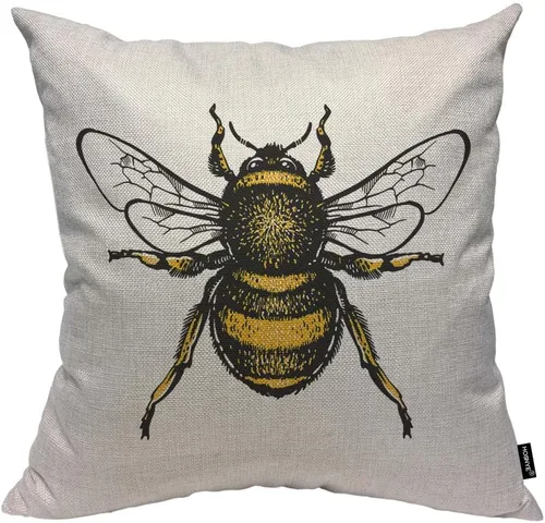 Miniatura 10 de HOSNYE Funda de cojín con diseño de panales de abeja, color amarillo y blanco, patrón abstracto de algodón y lino para sofá, cama, sofá, automóvil