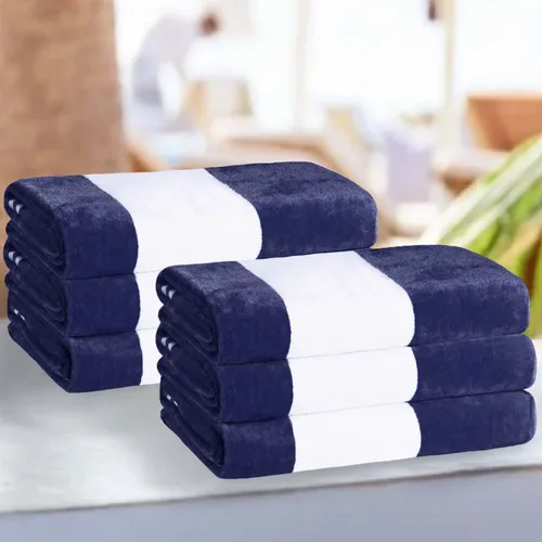 Miniatura 47 de Superior Juego de toallas de playa de algodón de gran tamaño de 4 piezas, toallas absorbentes para baño, playa, piscina, natación, adultos, niños