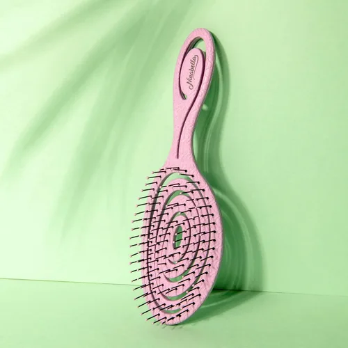Miniatura 5 de Ninabella - Cepillo orgánico desenredante para cabello de mujeres, hombres y niños, no tira del cabello, cepillo alisador para cabello liso, rizado
