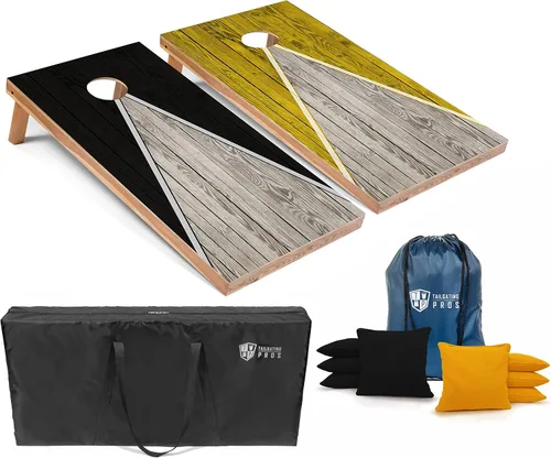 Miniatura 58 de Tailgating Pros Juego de tablero de Cornhole ligero con diseño piramidal con bolsas de frijoles y estuche de transporte, juego de cornhole