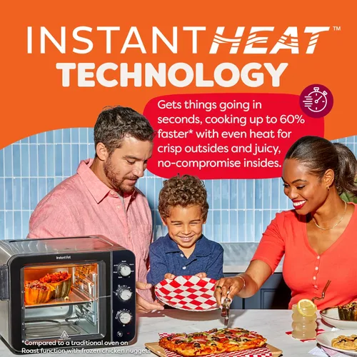 Miniatura 3 de Instant Pot No requiere precalentamiento* Horno tostador con freidora de aire de 4 rebanadas con tecnología InstantHeat, 7 en 1, freír al aire