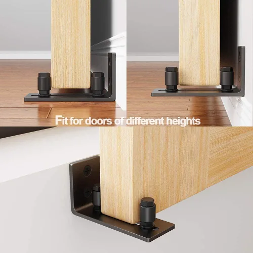Miniatura 5 de ZEKOO Guía de piso para puerta de granero, herrajes para puerta corredera, guía de pared inferior de puerta, diseño empotrado, rodillo plano para 2
