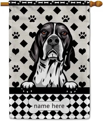 Miniatura 43 de Bandera personalizada de jardín para perro, lindo perro salchicha salchicha, lunares, búfalo, bandera a cuadros para decoración del hogar al aire