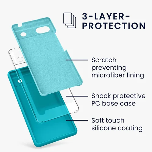 Miniatura 282 de kwmobile Funda Compatible con Google Pixel 6 Pro - Funda de teléfono de silicona TPU con acabado suave - Azul Arrecife
