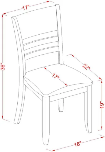 Miniatura 5 de East West Furniture DLLY3-ESP-LC - Juego de mesa de cocina de 3 piezas para espacios pequeños, contiene una mesa de comedor redonda con gotas y 2
