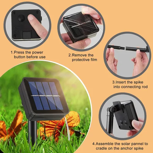 Miniatura 5 de 2 Pack de luces solares de Navidad para exteriores, tira de luces solares de 80 pies con 240 LED para exteriores, impermeables, 8 modos de luz
