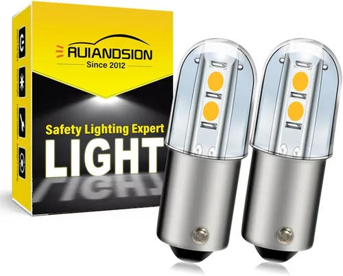 Ruiandsion BA9S - Bombilla LED de 6 V BA9 1895 1891 53 57 47830 64111 3893 blanco cálido 3030 4SMD chipsets bombillas LED de repuesto para luces