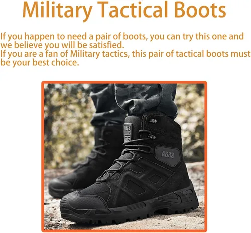 Miniatura 6 de Kervaky Botas tácticas para hombre, botas militares, botas de trabajo, botas de desierto, botas duraderas, botas de senderismo, botas de combate