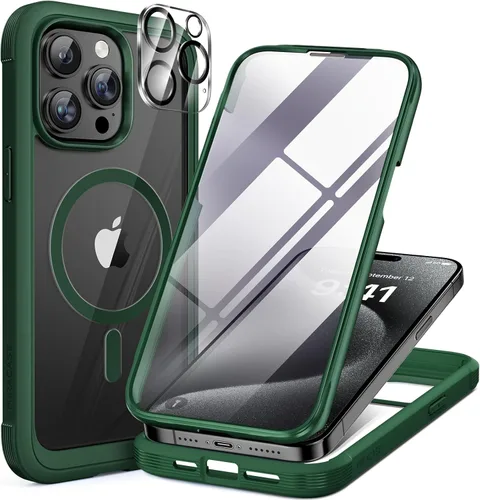 Miniatura 135 de Miracase Funda para iPhone 13 de 6.1 pulgadas, [sin burbujas] funda de teléfono de cuerpo completo con pantalla de vidrio completa integrada, sin