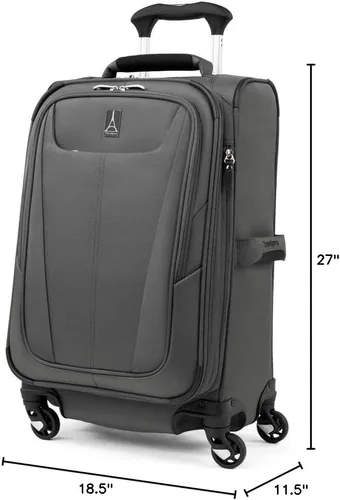Miniatura 313 de Travelpro Maxlite 5 - Juego de 2 piezas de equipaje de mano de tela, expandibles con 4 ruedas giratorias, bolso blando para debajo del asiento, Negro