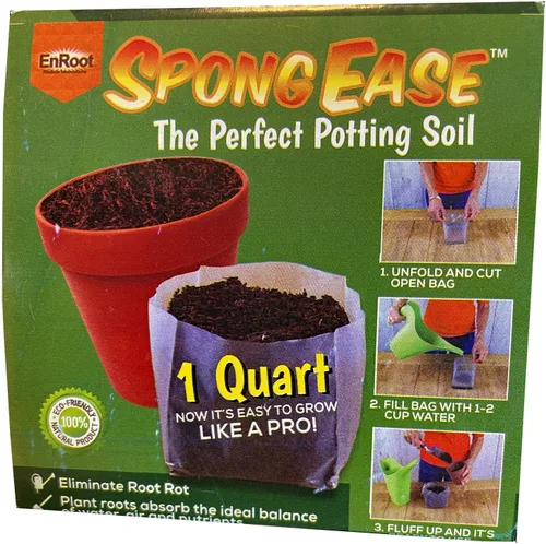 SpongEase - Suelo para macetas Spongease, bolsa desplegable de 1 cuarto de galón, tierra orgánica profesional para semillas, propagación, plantas
