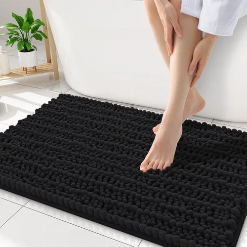 Miniatura 227 de Smiry Alfombras de Baño 24x16 pulgadas, Alfombras de Baño de Chenilla Extra Suaves y Absorbentes, Respaldo de Goma Antideslizante, Lavable a Máquina
