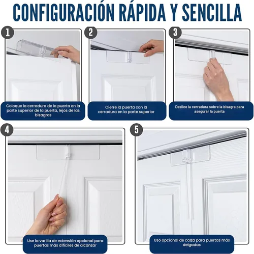 Miniatura 2 de Safety Innovations - Cerradura de puerta plegable (paquete de 2) - Protección para armarios, puerta plegable a prueba de niños y mascotas