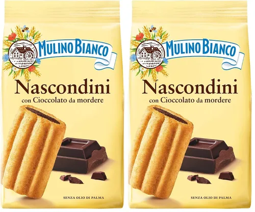 Miniatura 7 de Mulino Bianco Nascondini 11.64oz (330g) - Auténticas galletas italianas con relleno de crema de chocolate oculto, aperitivo perfecto o compañero