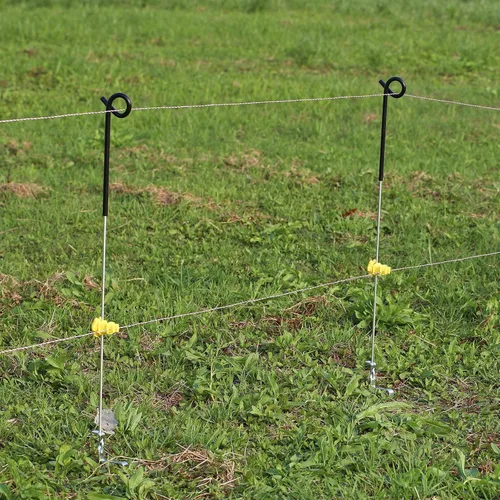 Miniatura 7 de Aislador de poste redondo apretado de tornillo de 25 piezas, aislamiento eléctrico de sujeción de alambre de cerca, traje de dos piezas (amarillo)