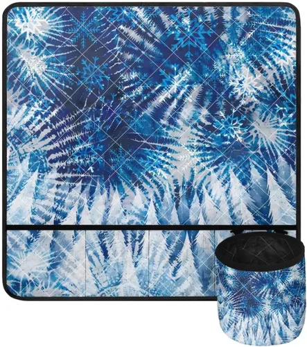Tapete para máquina de coser de teñido anudado con bolsillos, impermeable, organizador para máquina de coser para reducir el ruido, tapete protector
