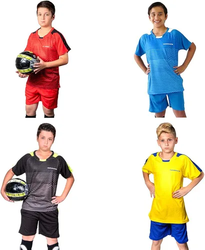 Miniatura 7 de PAIRFORMANCE Conjunto de camisetas de fútbol para niños, uniforme de entrenamiento de equipo deportivo de 6 a 12 años, para niños y niñas, conjunto