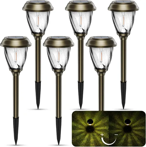 Miniatura 10 de XMCOSY+ Luces solares de camino para exteriores, luces solares de vidrio blanco cálido de 10/25 lm para patio y pasarela, iluminación de paisaje