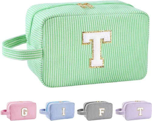 Miniatura 80 de Regalos personalizados para mujeres, bolsa de maquillaje con inicial, bolsa de maquillaje de viaje, bolsa de cosméticos, bolsa de artículos