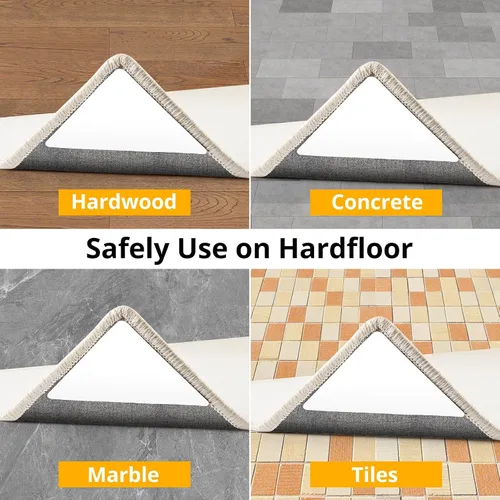 Miniatura 5 de Daisyhome 12 cintas adhesivas para alfombras, agarre de almohadilla para suelos de madera dura, cinta adhesiva de doble cara, agarres