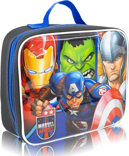 Miniatura 2 de Fast Forward Marvel Avengers - Lonchera para niños, lonchera aislada para niños, niñas, unisex, niños pequeños, lonchera reutilizable negra