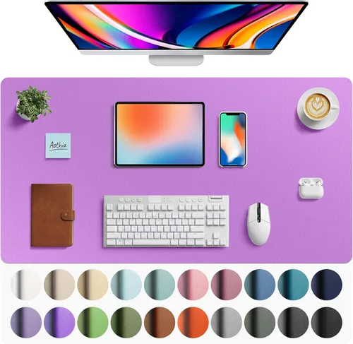 Miniatura 34 de Aothia - Protector de escritorio de cuero sintético, base para mouse, superficie antideslizante e impermeable para escribir y para laptop