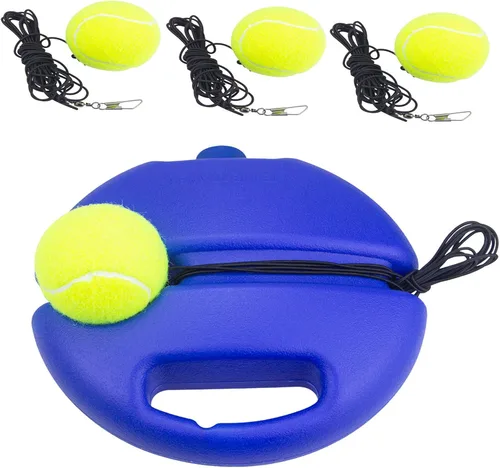 Kit de pelota de rebote de tenis y entrenamiento con 4 pelotas y 4 cuerdas elásticas para principiantes, niños y adultos