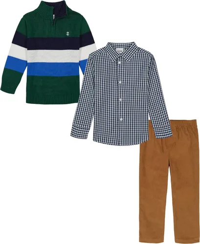 Miniatura 2 de IZOD Conjunto de suéter de 3 piezas para niños, camisa de vestir y pantalones