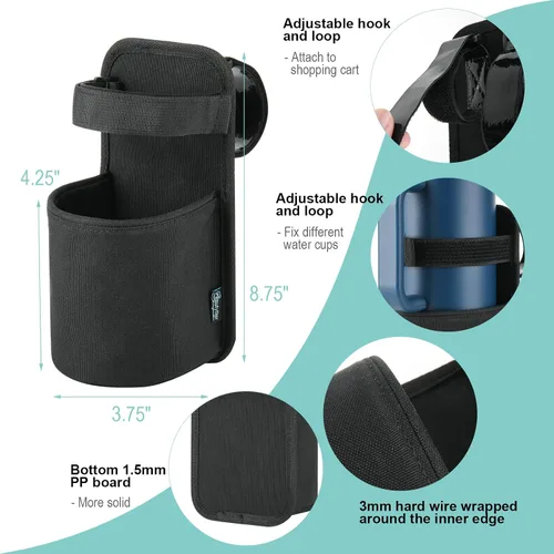 Miniatura 3 de Beautyflier Soporte para tazas de carrito de compras, portador portátil de taza de café, carrito de compras para colgar taza de café, botella