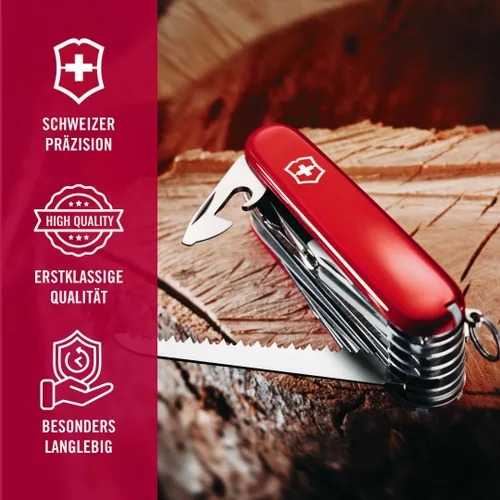 Miniatura 8 de Victorinox Swiss Champ - Cuchillo suizo del ejército, 33 funciones, navaja de bolsillo de fabricación suiza con hoja grande, destornillador, cincel