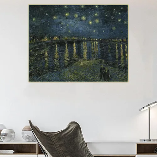 Miniatura 4 de Impresión en lienzo Van Gogh "Noche estrellada 1888" Reproducción de cuadro famosa, cuadro de arte de pared en lienzo para 31.5x40.9 in Sin marco