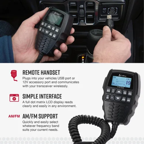Miniatura 3 de Cobra 75 All Road Radio CB Inalámbrica - Modo Dual AM/FM, 40 Canales Completos, Conectividad Bluetooth, Cancelación Digital de Ruido, Resistente al