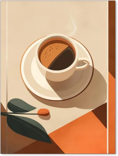 MWZUPQ Póster de pared de café espresso retro de los años 70, minimalista, terracota, moderno, lienzo, impresión estética vintage para decoración de