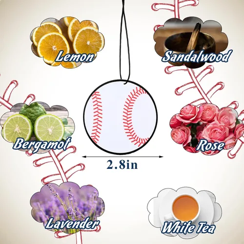Miniatura 2 de 12 piezas ambientador para coche colgante de larga duración aroma regalo para amantes del deporte ambientador automotriz aromaterapia tableta espejo