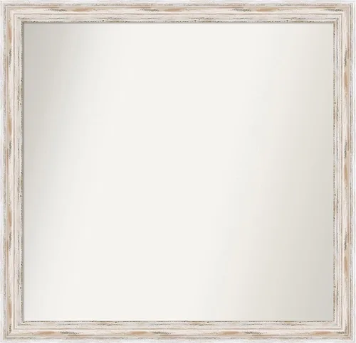 Miniatura 27 de Amanti Art Espejo de baño blanco para sobre el fregadero, 30 x 35 pulgadas, espejo de tocador rectangular estrecho de Eva de oro blanco, marco