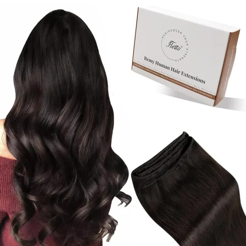 Miniatura 33 de Hetto - Extensiones de cabello humano de trama color rubio platino, 12 pulgadas, 2.47 onzas, #60 Coser en trama, volumen natural diario, suave