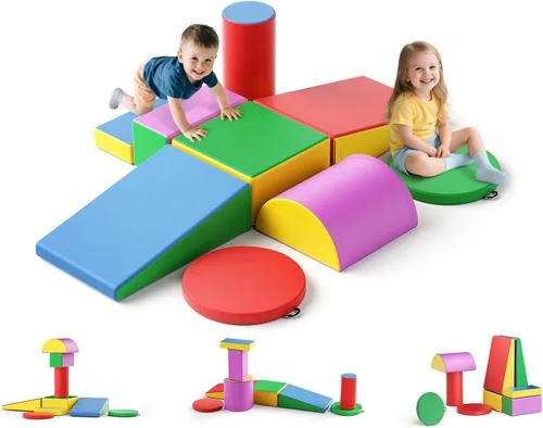 Miniatura 12 de Lischwert Bloques de escalada de espuma para niños pequeños de 1 a 3 años, juego suave de 4 piezas con juguetes de exploración para gatear, bloques