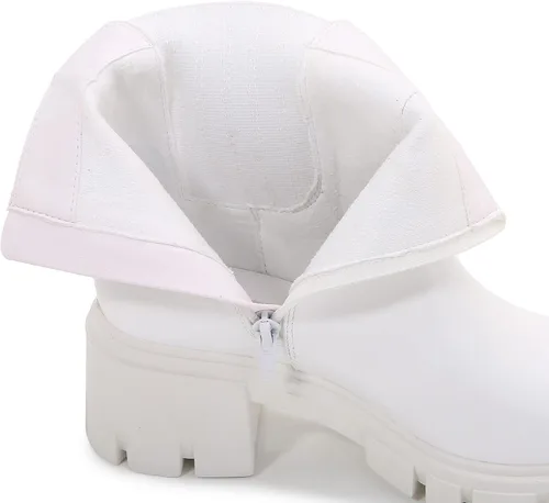 Miniatura 5 de mm Botas Chelsea con plataforma gruesa de piel sintética para mujer, botines con cremallera