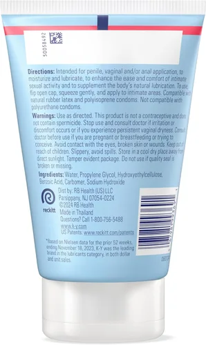 Miniatura 8 de K-Y Jelly Classic Lubricante personal a base de agua, lubricante a base de agua que ayuda a aliviar las molestias, 7 onzas líquidas