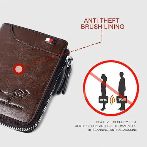 Miniatura 8 de Reshline - Cartera de bloqueo RFID para hombre Caqui Vintage