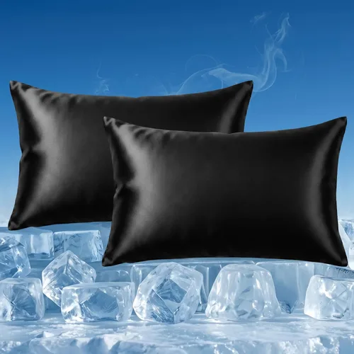 Miniatura 24 de CHOSHOME Fundas de almohada refrescantes con cremallera Fundas de almohada Q-Max > 0.45 con cremallera para personas que duermen con calor, suaves