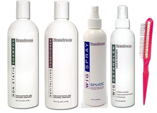 Miniatura 3 de Brandywine Productos para el cuidado del cabello sintético y humano (champú de 8 onzas, spray de cond. y peluca)