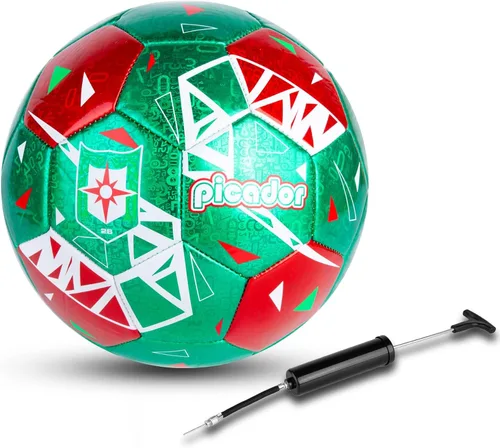 Miniatura 10 de PP PICADOR Balones de fútbol tamaño 4, pelota de fútbol de cuero láser para entrenamiento deportivo y juego de partidos, juego de bolas de fútbol