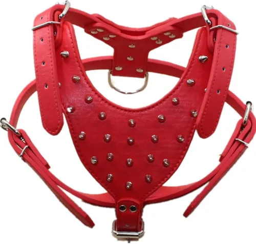 Miniatura 2 de Collares de cuero para perros medianos y grandes, juego de 2 arneses a juego para Pit Bull, Mastín, Boxer, Bull Terrier