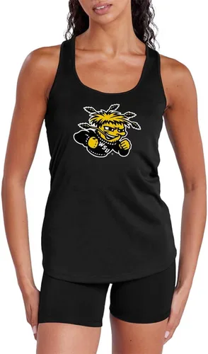 Miniatura 278 de Camiseta deportiva sin mangas oficial de NCAA Collegiate para mujer, con espalda cruzada, colección con logotipo primario