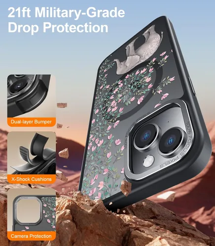 Miniatura 285 de Goodon para iPhone 15 Pro Max con protector de pantalla de privacidad, compatible con Magsafe, funda translúcida mate a prueba de golpes - Linda