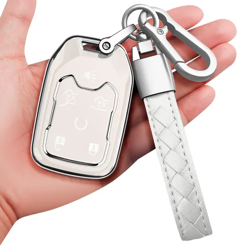 Miniatura 9 de para Chevrolet Funda para Llavero con Llavero Suave Protección Completa Funda para Llave Compatible con GMC Suburban Tahoe Silverado Terrain Yukon